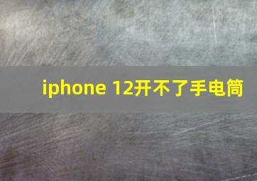 iphone 12开不了手电筒